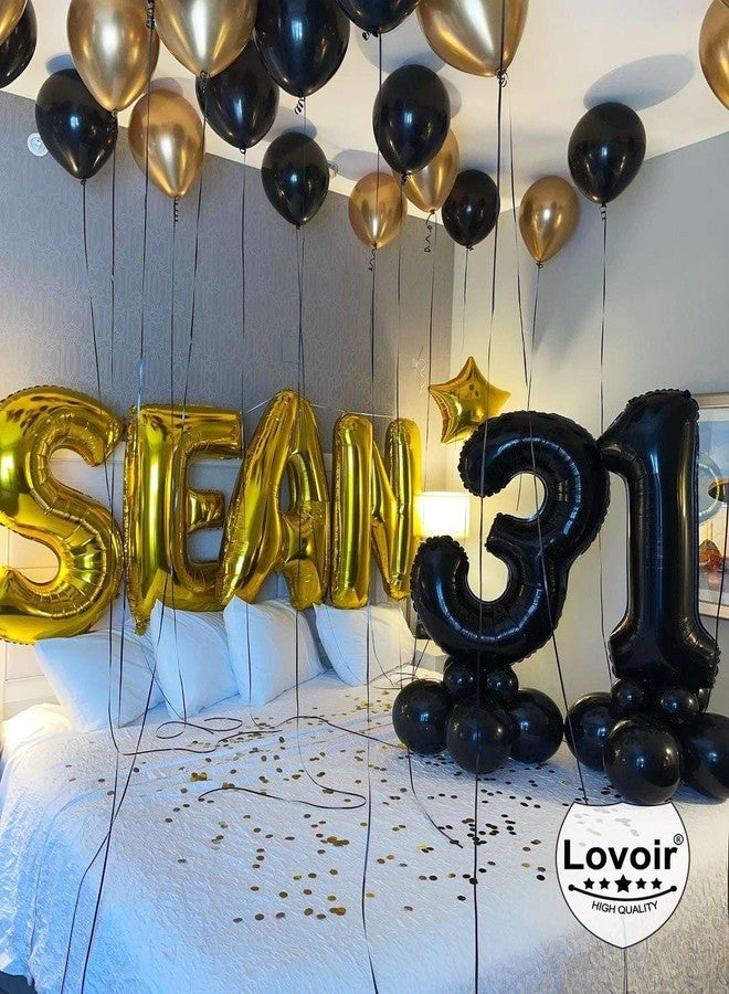 Lovoir Black 35 Number Balloons, 40 Inch Giant Number 35 Balloons Foil Mylar Helium Black Number Balloons for 35th Birthday Party Supplies Anniversary Event Celebration Decorations - Image 4